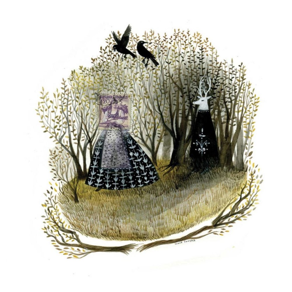 Art print "Woman and Spirit" by Diana Sudyka (11x14)